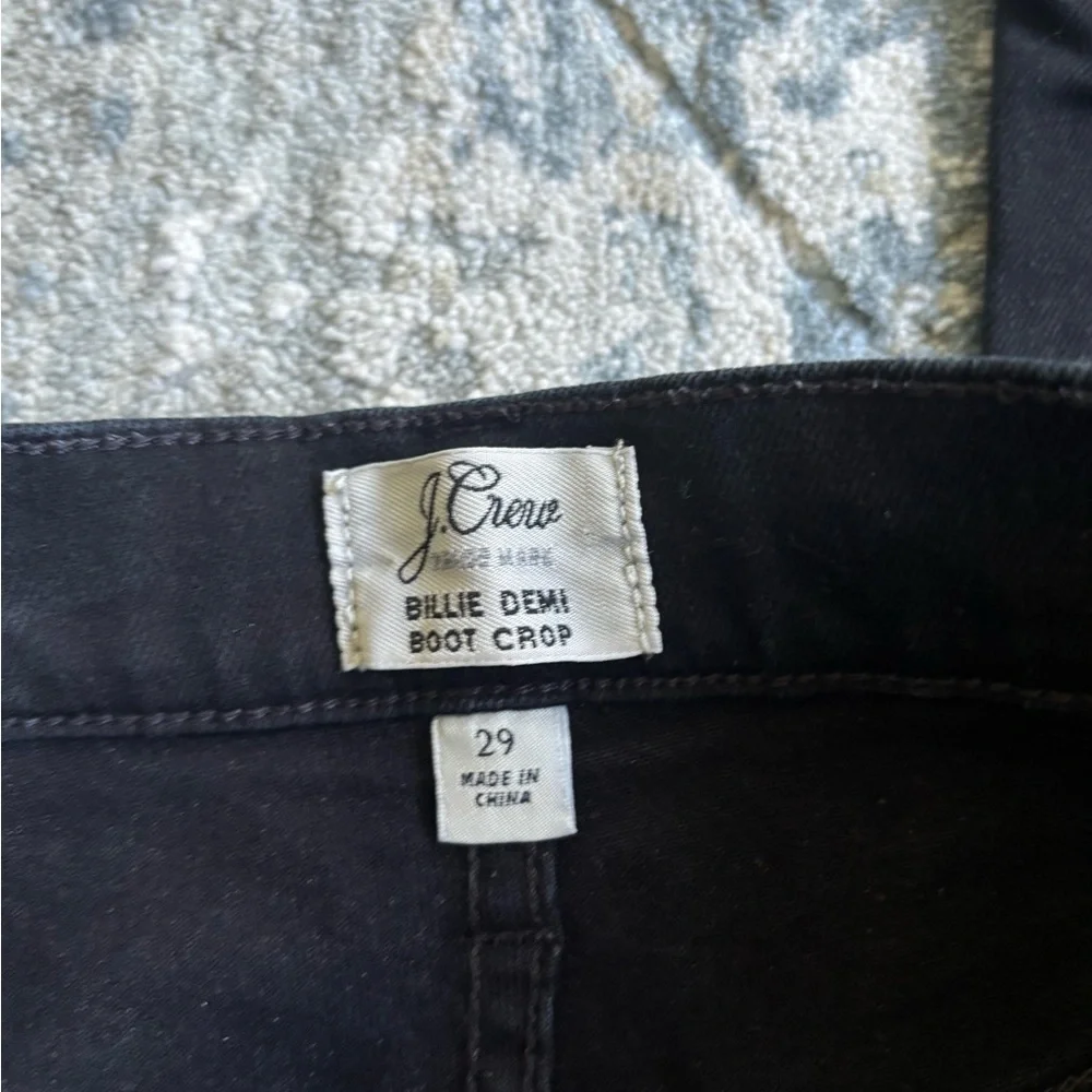 J. Crew Women's Dark Black Billie Demi Boot Crop Jean